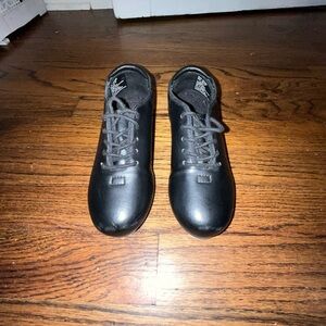 Girls weissman tap dance shoes black size 13c style1600  lace up with rubbersole